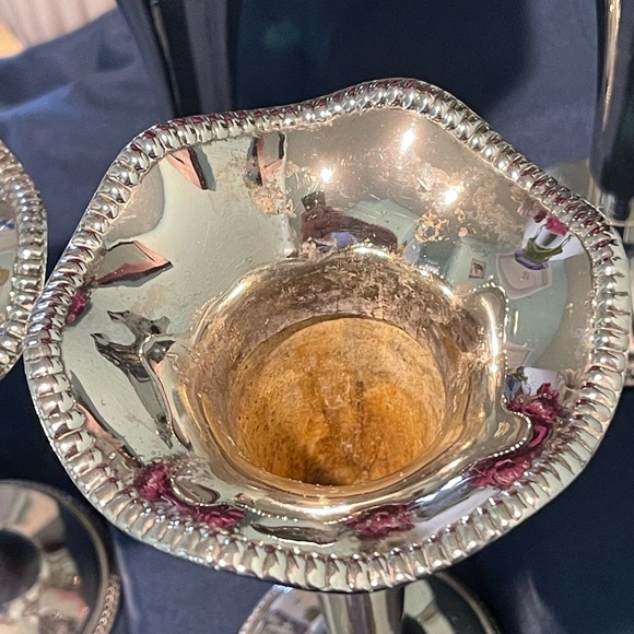 Silverplate Trumpet Vases • 6” • Vintage‑Style Décor Set of 4 - Picture 5 of 15